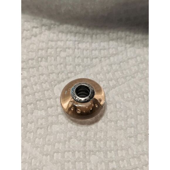 AUTHENTIC RETIRED Pandora Pink Effervescence Bubbles Murano Charm HARD TO FIND - Picture 4 of 7